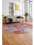 Baskılı Kaymaz Taban Yıkanabilir Patchwork Desen Oval Yolluk Salon Halısı, O-Patchwork-17-Kırmızı, 3