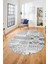 Baskılı Kaymaz Taban Yıkanabilir Patchwork Desen Oval Yolluk Salon Halısı, O-Patchwork-02-Gri, 5