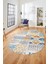 Baskılı Kaymaz Taban Yıkanabilir Patchwork Desen Oval Yolluk Salon Halısı, O-Patchwork-02-Renkli, 5
