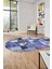 Baskılı Kaymaz Taban Yıkanabilir Patchwork Desen Oval Yolluk Salon Halısı, O-Patchwork-03-Mavi, 3
