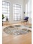 Baskılı Kaymaz Taban Yıkanabilir Patchwork Desen Oval Yolluk Salon Halısı, O-Patchwork-05-Kahve, 5