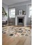 Baskılı Kaymaz Taban Yıkanabilir Patchwork Desen Oval Yolluk Salon Halısı, O-Patchwork-14-Kahve, 3