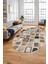 Baskılı Kaymaz Taban Yıkanabilir Patchwork Desen Oval Yolluk Salon Halısı, O-Patchwork-14-Kahve, 4