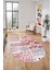 Baskılı Kaymaz Taban Yıkanabilir Patchwork Desen Oval Yolluk Salon Halısı, O-Patchwork-02-Kırmızı, 3