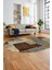 Baskılı Kaymaz Taban Yıkanabilir Patchwork Desen Oval Yolluk Salon Halısı, O-Patchwork-15-Kahve, 4