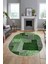 Baskılı Kaymaz Taban Yıkanabilir Patchwork Desen Oval Yolluk Salon Halısı, O-Patchwork-15-Yeşil, 1