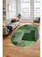 Baskılı Kaymaz Taban Yıkanabilir Patchwork Desen Oval Yolluk Salon Halısı, O-Patchwork-15-Yeşil, 3