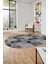 Baskılı Kaymaz Taban Yıkanabilir Patchwork Desen Oval Yolluk Salon Halısı, O-Patchwork-07-Gri, 2
