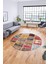 Baskılı Kaymaz Yıkanabilir Patchwork Desen Yuvarlak Mutfak Salon Halısı, Y-Patchwork-04-Renkli, 4