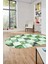Baskılı Kaymaz Taban Yıkanabilir Patchwork Desen Oval Yolluk Salon Halısı, O-Patchwork-19-Yeşil, 4