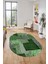 Baskılı Kaymaz Taban Yıkanabilir Patchwork Desen Oval Yolluk Salon Halısı, O-Patchwork-15-Yeşil, 5