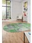 Baskılı Kaymaz Taban Yıkanabilir Patchwork Desen Oval Yolluk Salon Halısı, O-Patchwork-17-Yeşil, 5