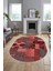 Baskılı Kaymaz Taban Yıkanabilir Patchwork Desen Oval Yolluk Salon Halısı, O-Patchwork-16-Kırmızı, 1