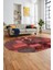 Baskılı Kaymaz Taban Yıkanabilir Patchwork Desen Oval Yolluk Salon Halısı, O-Patchwork-16-Kırmızı, 4