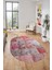 Baskılı Kaymaz Taban Yıkanabilir Patchwork Desen Oval Yolluk Salon Halısı, O-Patchwork-17-Kırmızı, 4