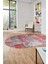 Baskılı Kaymaz Taban Yıkanabilir Patchwork Desen Oval Yolluk Salon Halısı, O-Patchwork-17-Kırmızı, 5