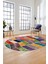 Baskılı Kaymaz Taban Yıkanabilir Patchwork Desen Oval Yolluk Salon Halısı, O-Patchwork-10-Renkli, 2