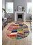 Baskılı Kaymaz Taban Yıkanabilir Patchwork Desen Oval Yolluk Salon Halısı, O-Patchwork-10-Renkli, 3