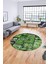 Baskılı Kaymaz Yıkanabilir Patchwork Desen Yuvarlak Mutfak Salon Halısı, Y-Patchwork-12-Yeşil, 1