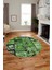 Baskılı Kaymaz Yıkanabilir Patchwork Desen Yuvarlak Mutfak Salon Halısı, Y-Patchwork-12-Yeşil, 5