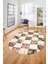 Baskılı Kaymaz Taban Yıkanabilir Patchwork Desen Oval Yolluk Salon Halısı, O-Patchwork-19-Renkli, 5