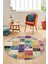Baskılı Kaymaz Yıkanabilir Patchwork Desen Yuvarlak Mutfak Salon Halısı, Y-Patchwork-03-Renkli, 3