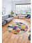 Baskılı Kaymaz Yıkanabilir Patchwork Desen Yuvarlak Mutfak Salon Halısı, Y-Patchwork-03-Renkli, 5