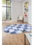 Baskılı Kaymaz Taban Yıkanabilir Patchwork Desen Oval Yolluk Salon Halısı, O-Patchwork-19-Mavi, 5