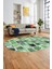 Baskılı Kaymaz Taban Yıkanabilir Patchwork Desen Oval Yolluk Salon Halısı, O-Patchwork-14-Yeşil, 4