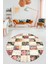 Baskılı Kaymaz Yıkanabilir Patchwork Desen Yuvarlak Mutfak Salon Halısı, Y-Patchwork-19-Renkli, 5
