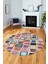 Baskılı Kaymaz Yıkanabilir Patchwork Desen Yuvarlak Mutfak Salon Halısı, Y-Patchwork-14-Renkli, 1