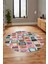 Baskılı Kaymaz Yıkanabilir Patchwork Desen Yuvarlak Mutfak Salon Halısı, Y-Patchwork-14-Renkli, 2