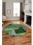 Baskılı Kaymaz Yıkanabilir Patchwork Desen Yuvarlak Mutfak Salon Halısı, Y-Patchwork-15-Yeşil, 4