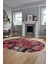 Baskılı Kaymaz Taban Yıkanabilir Patchwork Desen Oval Yolluk Salon Halısı, O-Patchwork-12-Kırmızı, 3