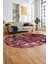 Baskılı Kaymaz Taban Yıkanabilir Patchwork Desen Oval Yolluk Salon Halısı, O-Patchwork-12-Kırmızı, 5