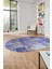 Baskılı Kaymaz Taban Yıkanabilir Patchwork Desen Oval Yolluk Salon Halısı, O-Patchwork-17-Mavi, 5