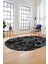 Baskılı Kaymaz Taban Yıkanabilir Patchwork Desen Oval Yolluk Salon Halısı, O-Patchwork-13-Antrasit, 1