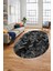 Baskılı Kaymaz Taban Yıkanabilir Patchwork Desen Oval Yolluk Salon Halısı, O-Patchwork-13-Antrasit, 4