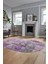 Baskılı Kaymaz Taban Yıkanabilir Patchwork Desen Oval Yolluk Salon Halısı, O-Patchwork-17-Pembe, 1
