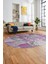 Baskılı Kaymaz Taban Yıkanabilir Patchwork Desen Oval Yolluk Salon Halısı, O-Patchwork-17-Pembe, 3