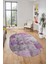 Baskılı Kaymaz Taban Yıkanabilir Patchwork Desen Oval Yolluk Salon Halısı, O-Patchwork-17-Pembe, 4