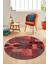 Baskılı Kaymaz Yıkanabilir Patchwork Desen Yuvarlak Mutfak Salon Halısı, Y-Patchwork-16-Kırmızı, 5