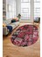 Baskılı Kaymaz Taban Yıkanabilir Patchwork Desen Oval Yolluk Salon Halısı, O-Patchwork-12-Kırmızı, 4