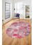 Baskılı Kaymaz Taban Yıkanabilir Patchwork Desen Oval Yolluk Salon Halısı, O-Patchwork-20-Kırmızı, 5
