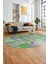 Baskılı Kaymaz Taban Yıkanabilir Patchwork Desen Oval Yolluk Salon Halısı, O-Patchwork-17-Yeşil, 3