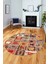 Baskılı Kaymaz Yıkanabilir Patchwork Desen Yuvarlak Mutfak Salon Halısı, Y-Patchwork-11-Renkli, 2