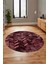 Baskılı Kaymaz Yıkanabilir Patchwork Desen Yuvarlak Mutfak Salon Halısı, Y-Patchwork-13-Kırmızı, 3