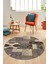 Baskılı Kaymaz Yıkanabilir Patchwork Desen Yuvarlak Mutfak Salon Halısı, Y-Patchwork-16-Vizon, 5