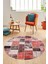 Baskılı Kaymaz Yıkanabilir Patchwork Desen Yuvarlak Mutfak Salon Halısı, Y-Patchwork-03-Kırmızı, 3