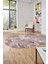 Baskılı Kaymaz Taban Yıkanabilir Patchwork Desen Oval Yolluk Salon Halısı, O-Patchwork-20-Kahve, 4